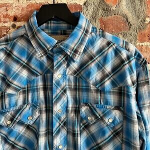 Wrangler Men's Pearl Snap Shirt Size L 24x29